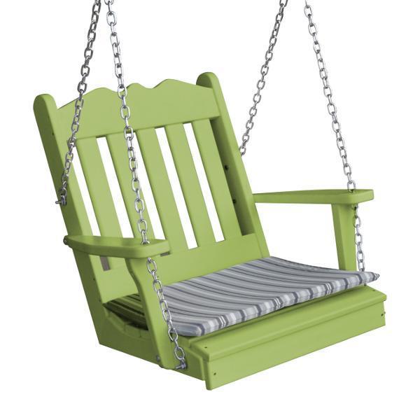 A &amp; L Furniture Poly Royal English Chair Swing Porch Swing Tropical Lime