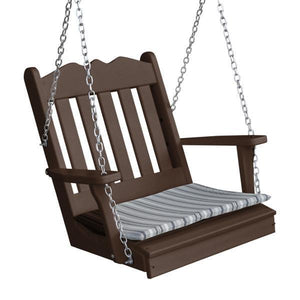 A & L Furniture Poly Royal English Chair Swing Porch Swing Tudor Brown