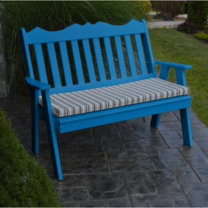 A & L Furniture Poly Royal English Garden Bench Garden Benches 4ft / Aruba Blue