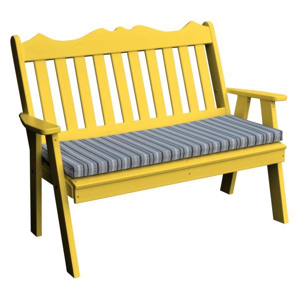 A &amp; L Furniture Poly Royal English Garden Bench Garden Benches 4ft / Aruba Blue