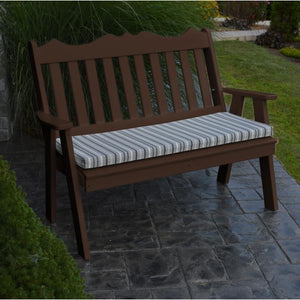 A & L Furniture Poly Royal English Garden Bench Garden Benches 4ft / Aruba Blue