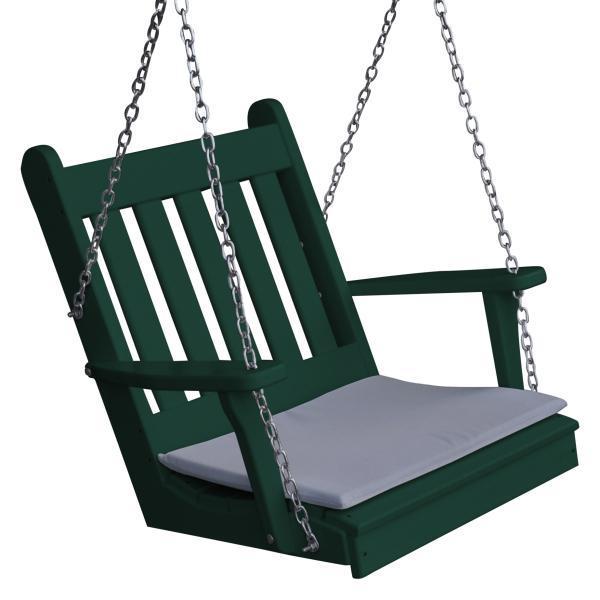 A &amp; L Furniture Poly Traditional English Chair Swing Turf Green