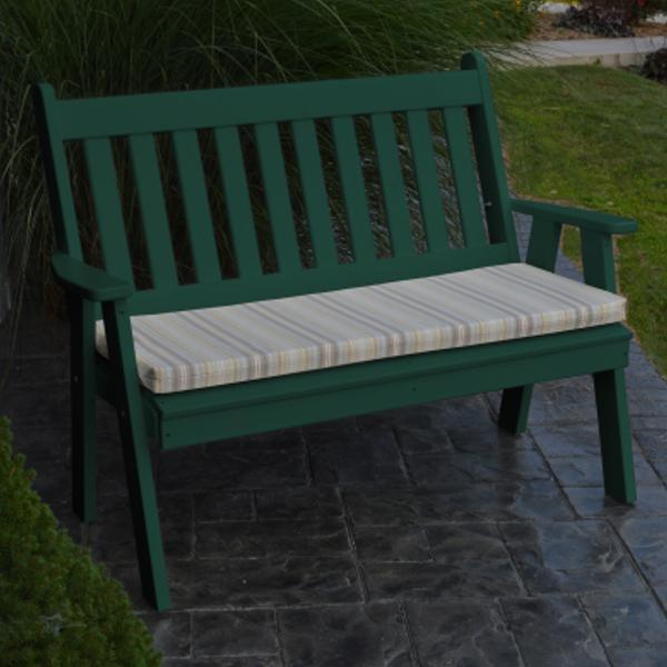 A &amp; L Furniture Poly Traditional English Garden Bench Garden Benches 4ft / Aruba Blue