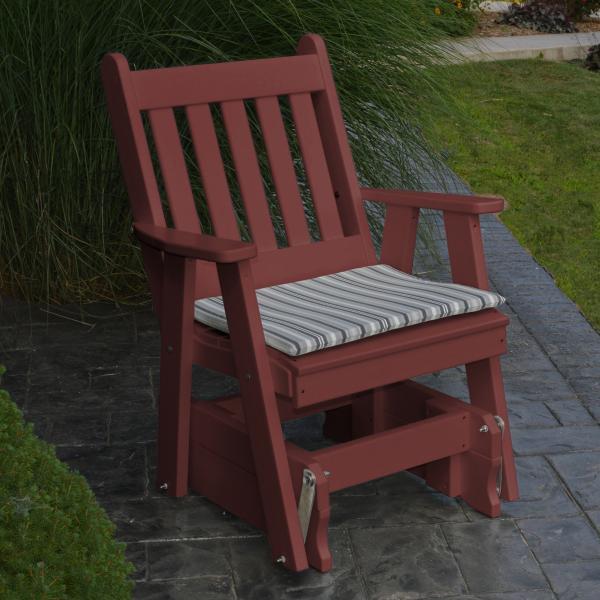 A &amp; L Furniture Poly Traditional English Gliding Chair Outdoor Chairs Aruba Blue