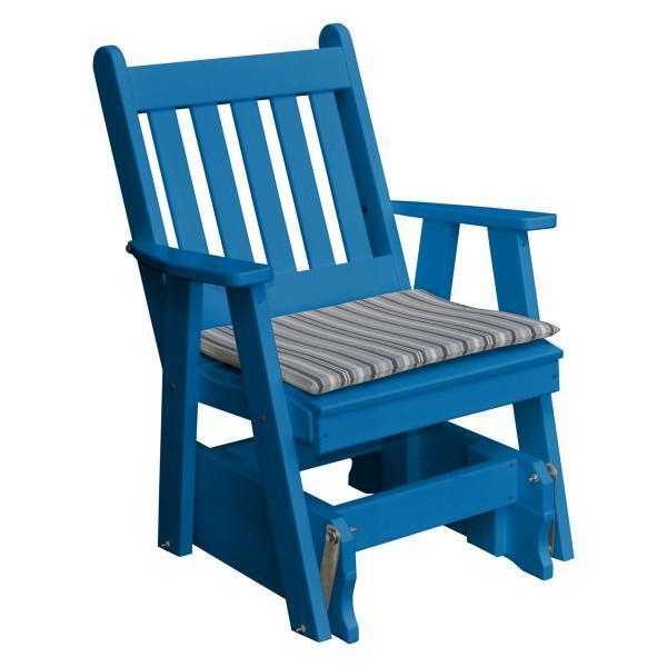 A &amp; L Furniture Poly Traditional English Gliding Chair Outdoor Chairs Blue