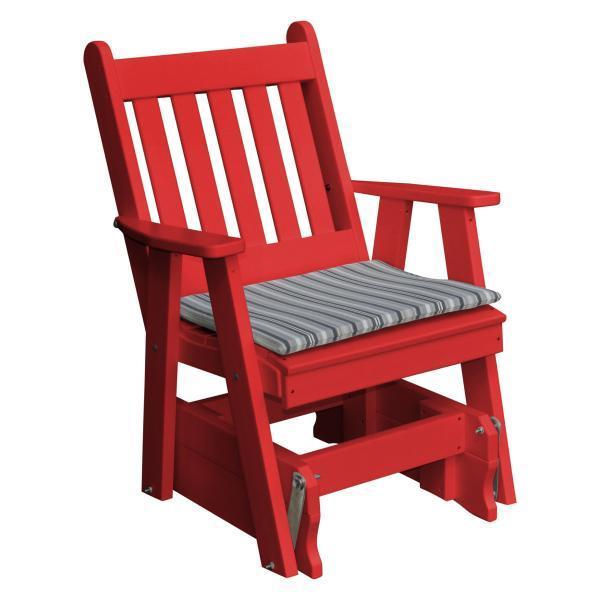 A &amp; L Furniture Poly Traditional English Gliding Chair Outdoor Chairs Bright Red