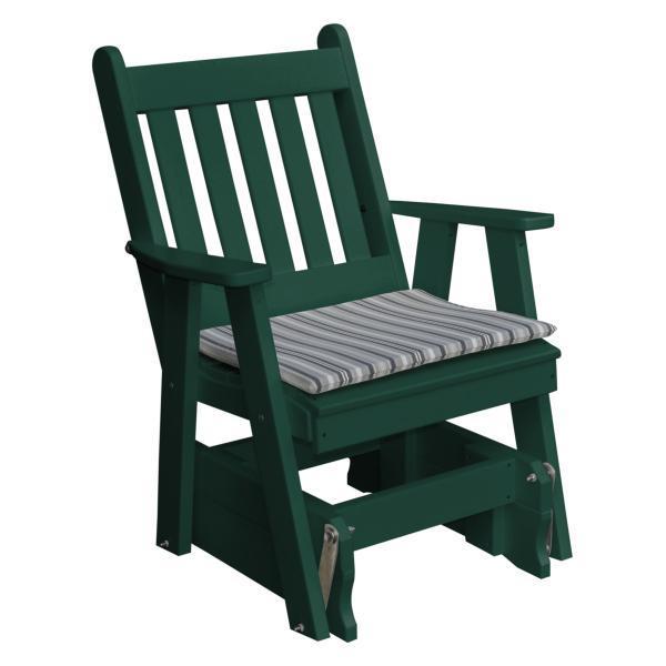 A &amp; L Furniture Poly Traditional English Gliding Chair Outdoor Chairs Turf Green