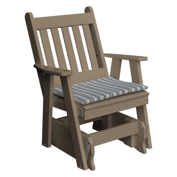 A &amp; L Furniture Poly Traditional English Gliding Chair Outdoor Chairs Weathered Wood