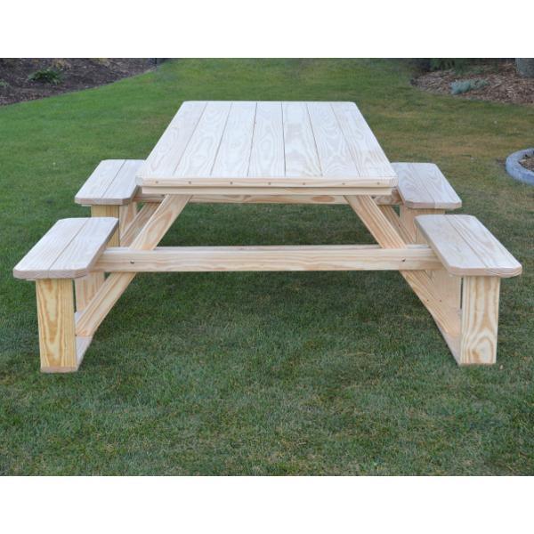 A &amp; L Furniture Pressure Treated Pine 8ft Walk-In Table Picnic Table Unfinished / No