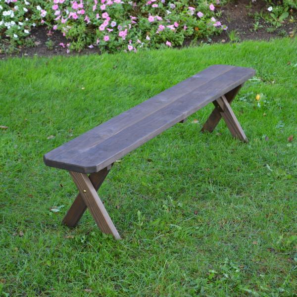A &amp; L Furniture Pressure Treated Pine Crossleg Bench Picnic Benches 2ft / Walnut