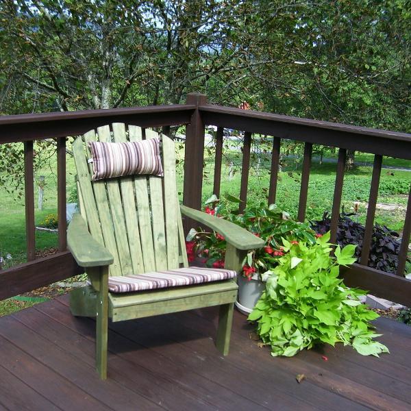 A &amp; L Furniture Pressure Treated Pine Fanback Adirondack Chair Adirondack Linden Leaf
