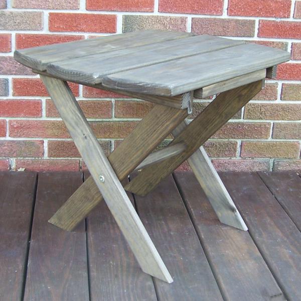 A &amp; L Furniture Pressure Treated Pine Folding Oval End Table Table Walnut