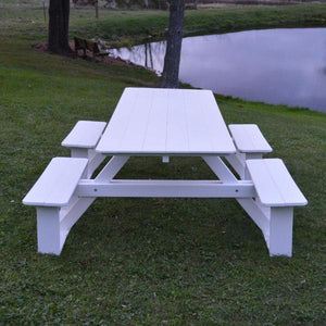 A & L Furniture Recycled Plastic 8 ft Walk-In Table Picnic Table Aruba Blue / No