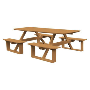 A & L Furniture Recycled Plastic 8 ft Walk-In Table Picnic Table Cedar / No