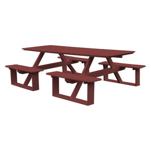 A & L Furniture Recycled Plastic 8 ft Walk-In Table Picnic Table Cherrywood / No