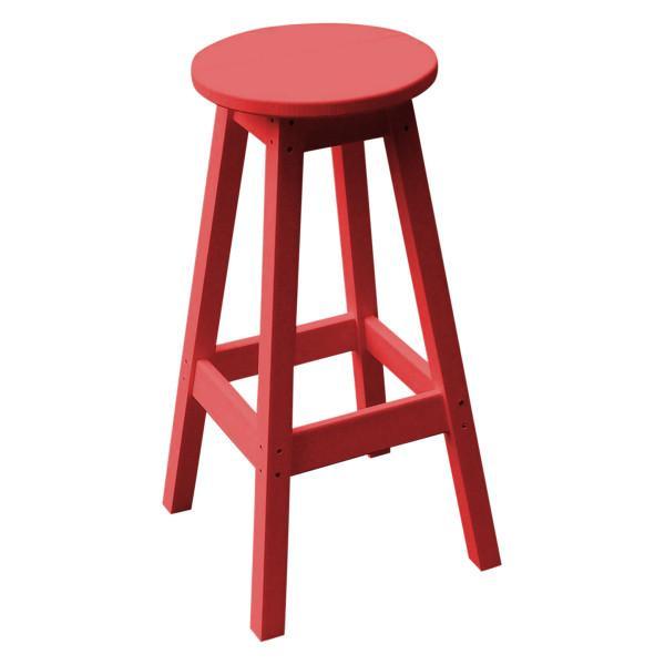 A &amp; L Furniture Recycled Plastic Bar Stool Stool Bright Red