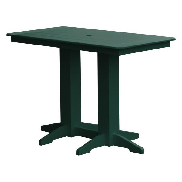 A &amp; L Furniture Recycled Plastic Bar Table Bar Table 5ft / Turf Green / No