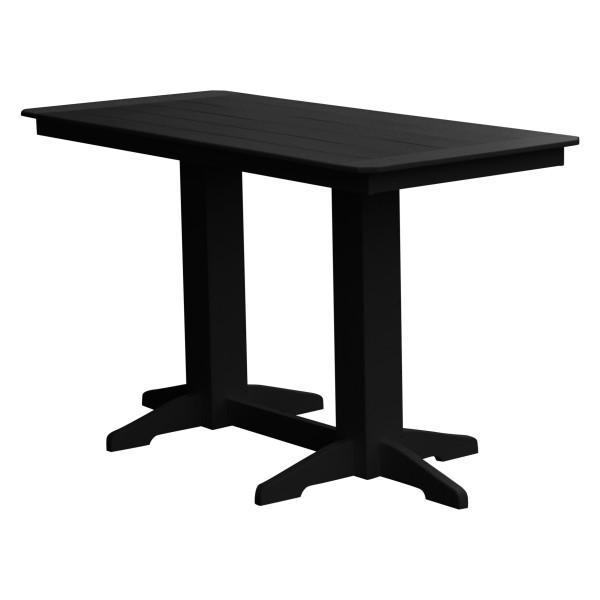 A &amp; L Furniture Recycled Plastic Bar Table Bar Table 6ft / Black / No