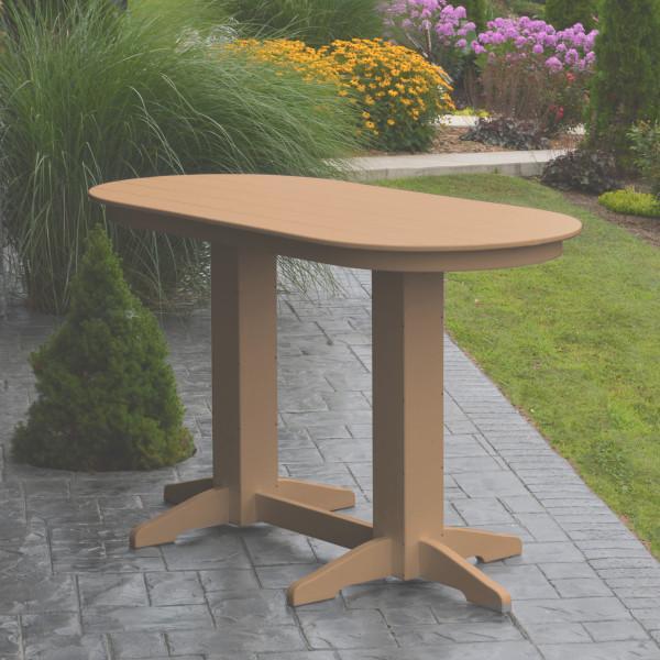 A &amp; L Furniture Recycled Plastic Oval Bar Table Bar Table 6ft / cedar details