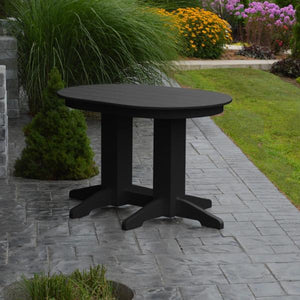 A & L Furniture Recycled Plastic Oval Dining Table Dining Table 4ft / Black / Details