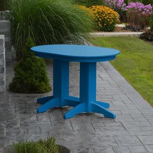 A & L Furniture Recycled Plastic Oval Dining Table Dining Table 4ft / Blue / No