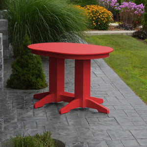 A & L Furniture Recycled Plastic Oval Dining Table Dining Table 4ft / Bright-Red / Details