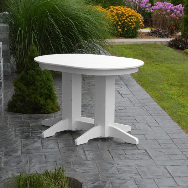 A &amp; L Furniture Recycled Plastic Oval Dining Table Dining Table 4ft / White / No