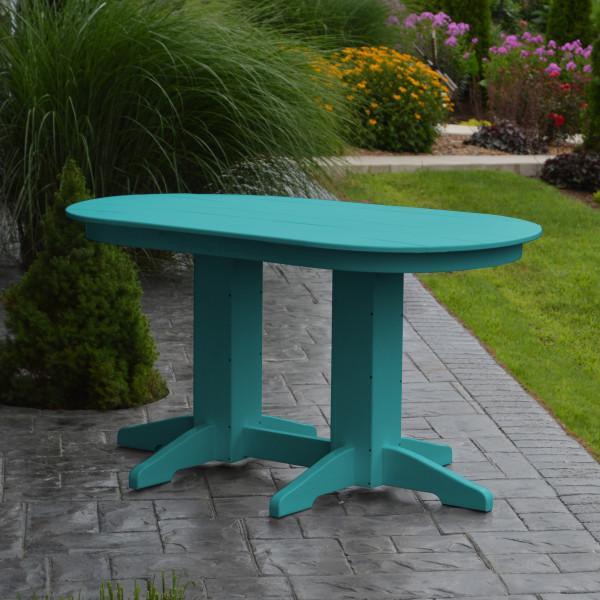 A &amp; L Furniture Recycled Plastic Oval Dining Table Dining Table 5ft / Aruba-Blue / Details