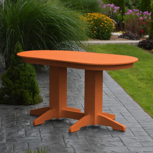 A &amp; L Furniture Recycled Plastic Oval Dining Table Dining Table 5ft / Bright-Orange / Details