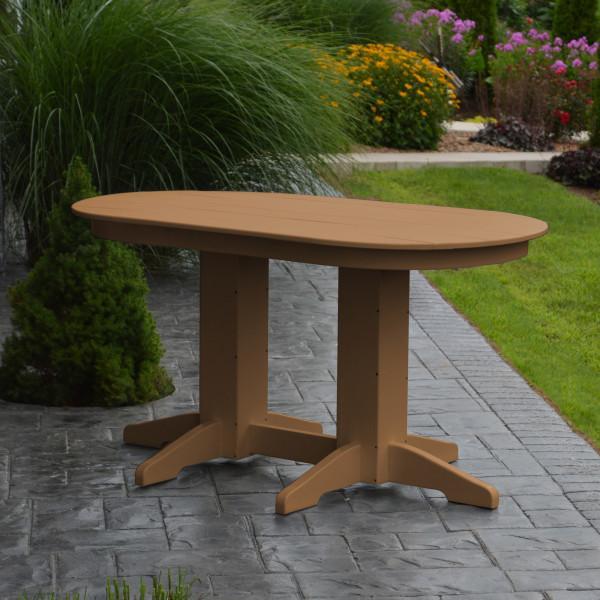 A &amp; L Furniture Recycled Plastic Oval Dining Table Dining Table 5ft / Cedar / Details