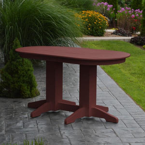 A & L Furniture Recycled Plastic Oval Dining Table Dining Table 5ft / Cherry-Wood / Details