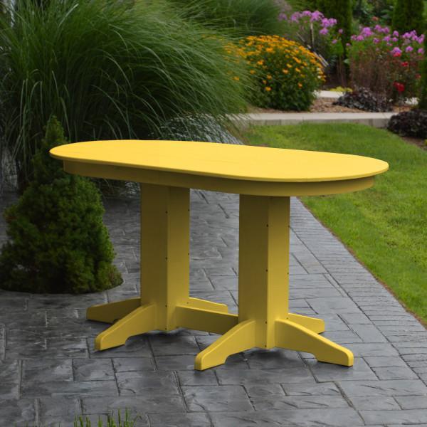 A &amp; L Furniture Recycled Plastic Oval Dining Table Dining Table 5ft / Lemon-Yellow / Details