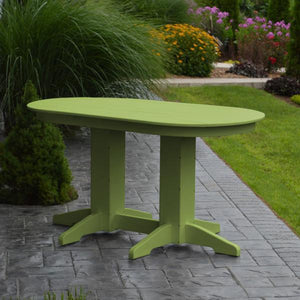 A & L Furniture Recycled Plastic Oval Dining Table Dining Table 5ft / Tropical-Lime-Green / Details