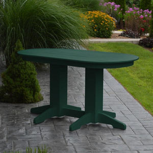 A & L Furniture Recycled Plastic Oval Dining Table Dining Table 5ft / Turf-Green / Details