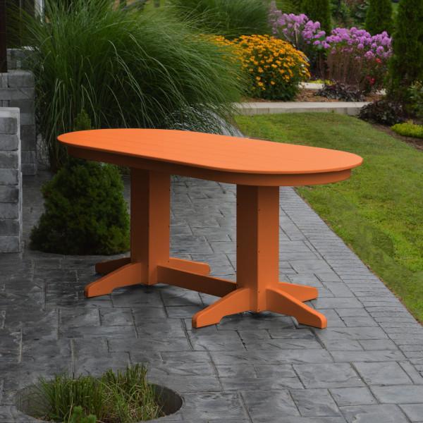 A &amp; L Furniture Recycled Plastic Oval Dining Table Dining Table 6ft / Bright-Orange / Details