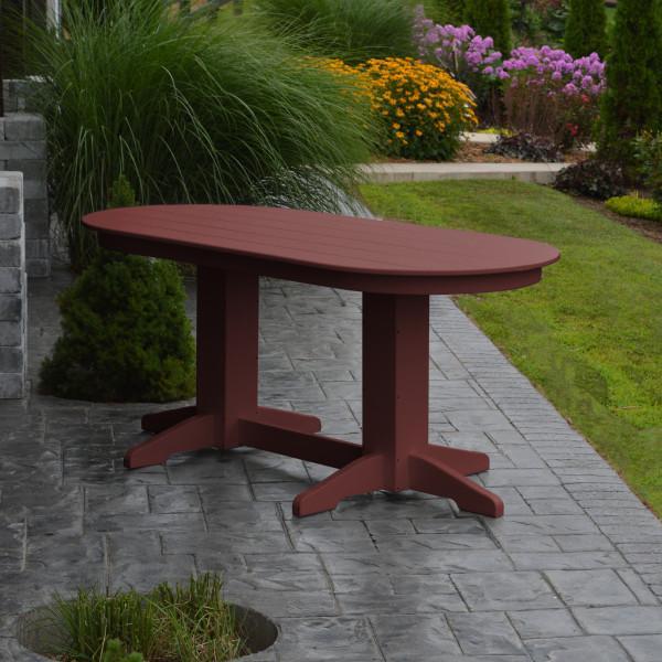 A &amp; L Furniture Recycled Plastic Oval Dining Table Dining Table 6ft / Cherry-Wood / Details