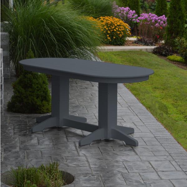 A &amp; L Furniture Recycled Plastic Oval Dining Table Dining Table 6ft / Dark-Gray / Details