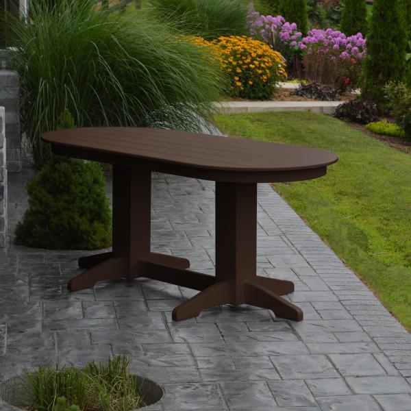 A &amp; L Furniture Recycled Plastic Oval Dining Table Dining Table 6ft / Tudor-Brown / Details
