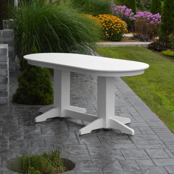 A &amp; L Furniture Recycled Plastic Oval Dining Table Dining Table 6ft / White / Details