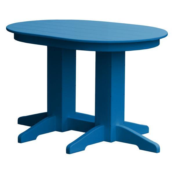 A &amp; L Furniture Recycled Plastic Oval Dining Table Dining Table 4ft / Blue