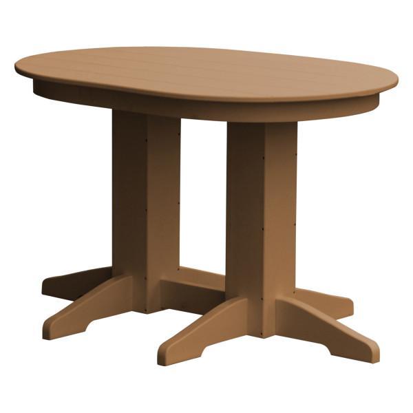 A &amp; L Furniture Recycled Plastic Oval Dining Table Dining Table 4ft / Cedar