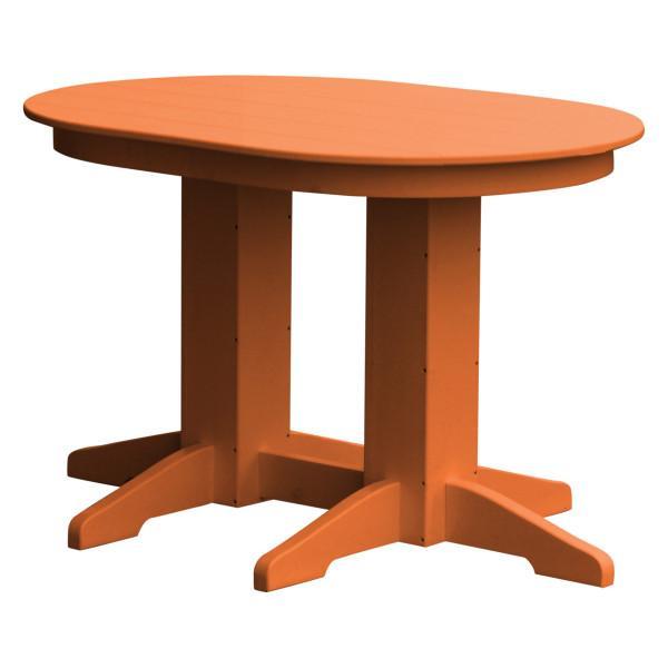 A &amp; L Furniture Recycled Plastic Oval Dining Table Dining Table 4ft / Bright-Orange