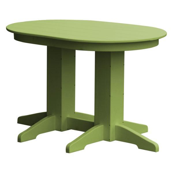 A &amp; L Furniture Recycled Plastic Oval Dining Table Dining Table 4ft / Tropical-Lime-Green