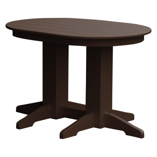 A &amp; L Furniture Recycled Plastic Oval Dining Table Dining Table 4ft / Tudor-Brown