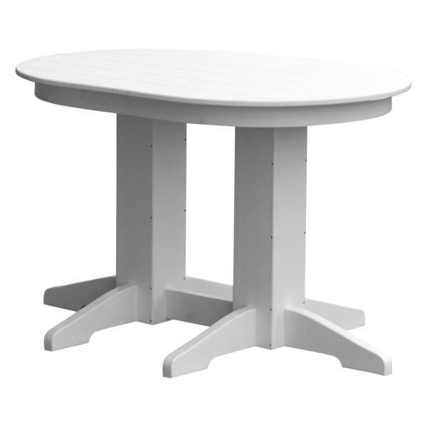 A &amp; L Furniture Recycled Plastic Oval Dining Table Dining Table 4ft / White