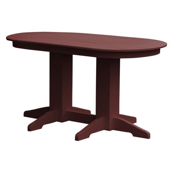 A &amp; L Furniture Recycled Plastic Oval Dining Table Dining Table 5ft / Cherry-Wood