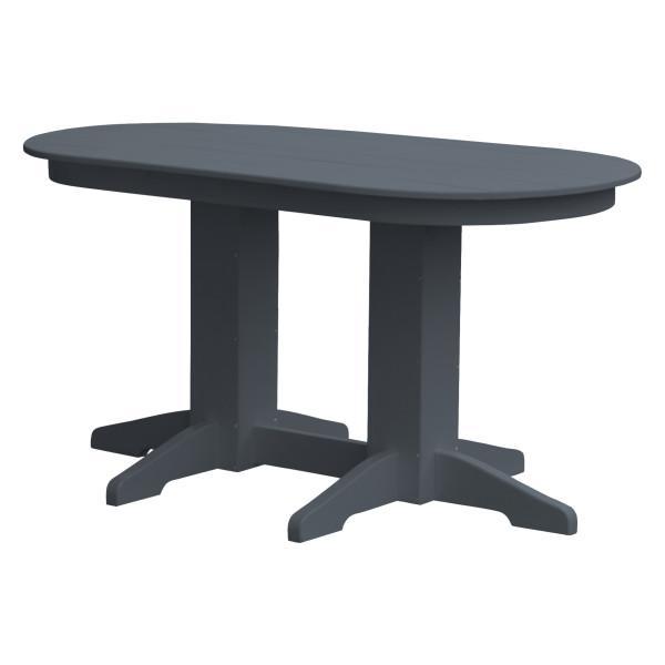A &amp; L Furniture Recycled Plastic Oval Dining Table Dining Table 5ft / Dark-Gray