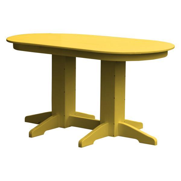 A &amp; L Furniture Recycled Plastic Oval Dining Table Dining Table 5ft / Lemon-Yellow