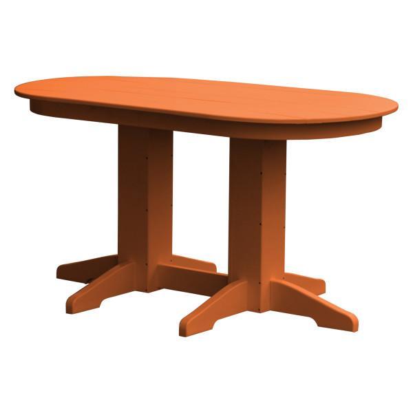 A &amp; L Furniture Recycled Plastic Oval Dining Table Dining Table 5ft / Bright-Orange