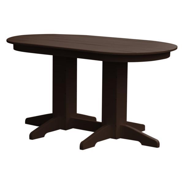 A &amp; L Furniture Recycled Plastic Oval Dining Table Dining Table 5ft / Tudor-Brown